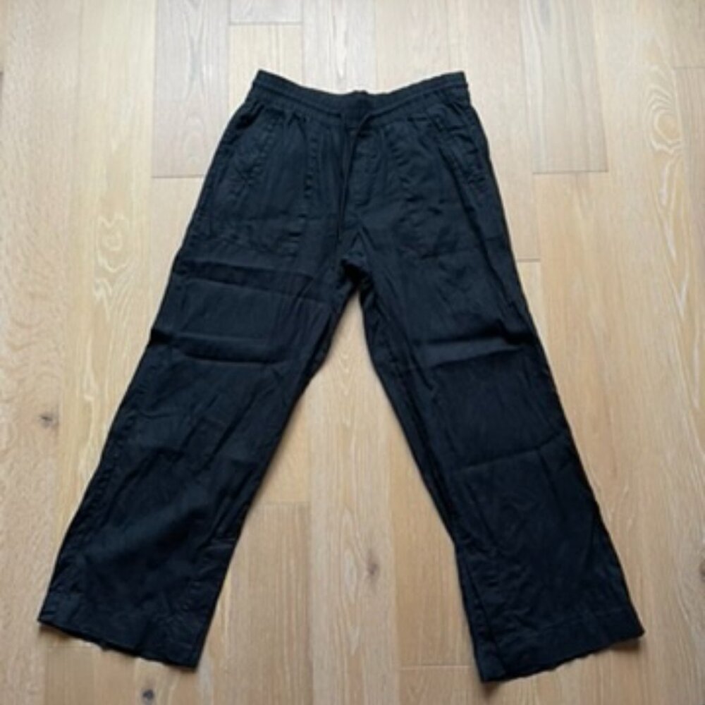 athleta black linen pants